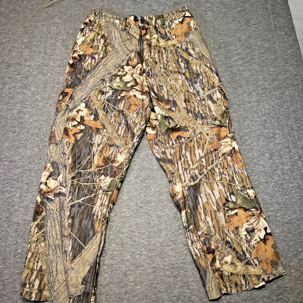 Gamehide Hush-Hide Camo Cargo Pants Mens Large Brown Mossy Oak Break‎ Up Hunting